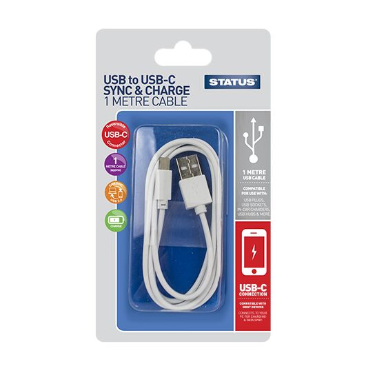 USB To USB-C Sync And Charge Cable