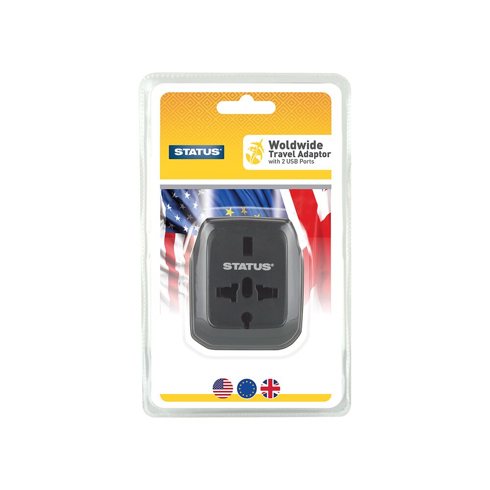 Worldwide Travel Adaptor With 2 USB Sockets