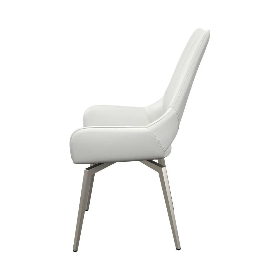 Spinello Swivel Dining Chair White - Pair - Image 3