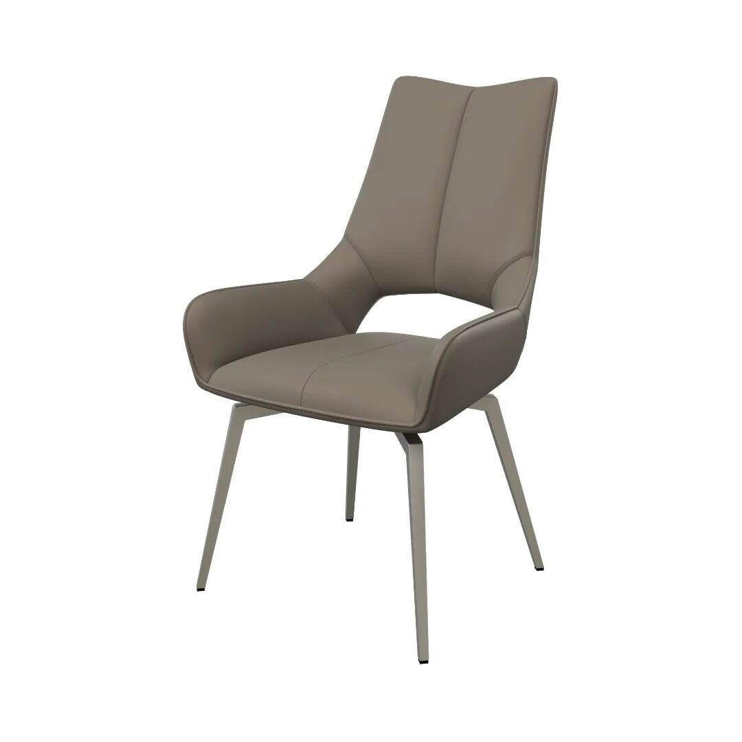 Spinello Swivel Dining Chair Taupe - Pair - Image 2