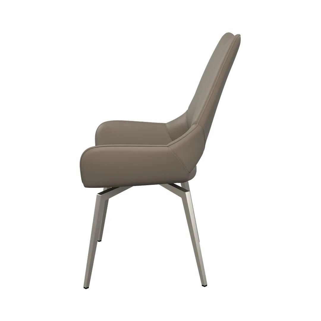 Spinello Swivel Dining Chair Taupe - Pair - Image 3