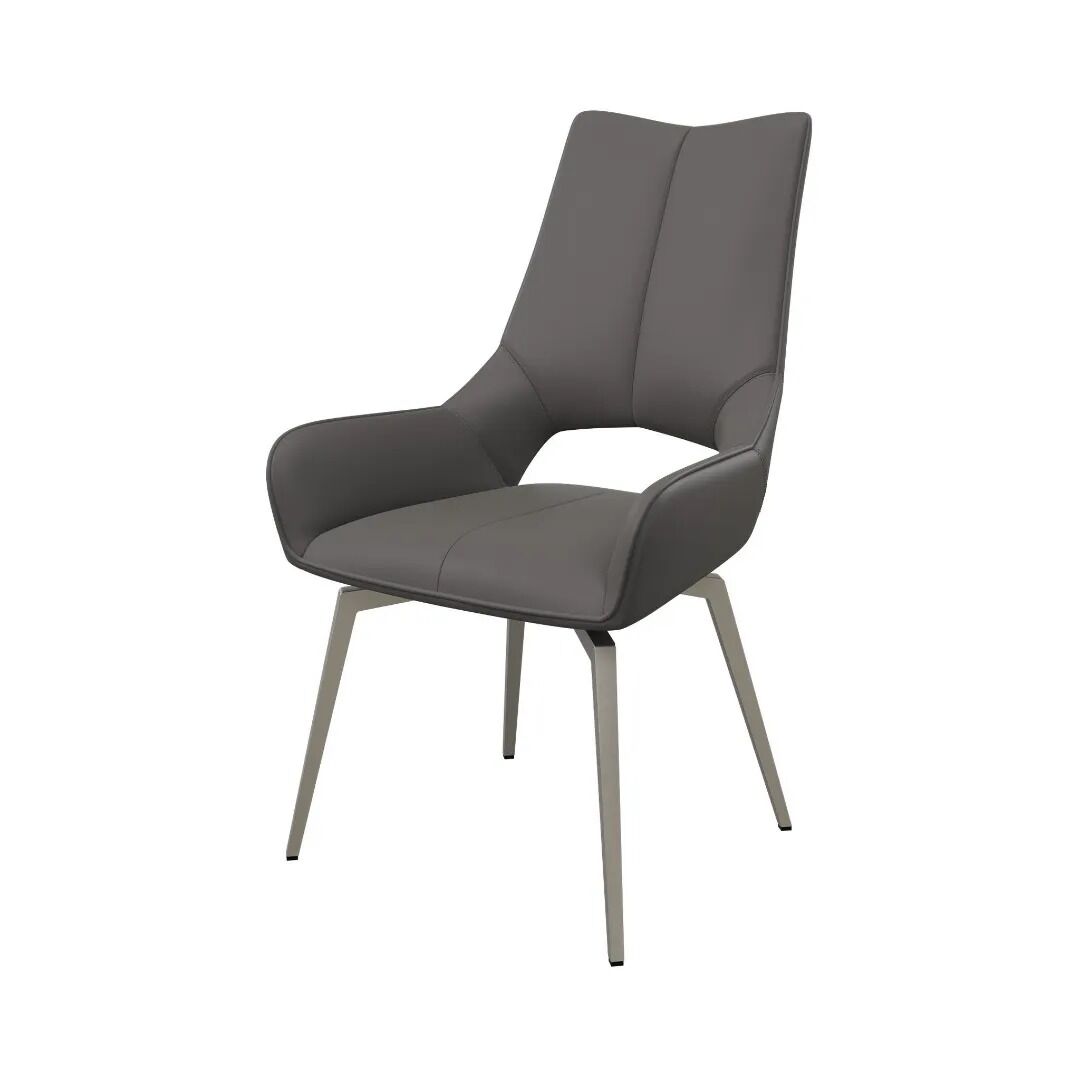 Spinello Swivel Dining Chair Grey - Pair - Image 2