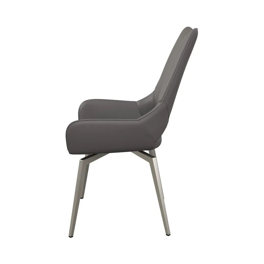 Spinello Swivel Dining Chair Grey - Pair - Image 3