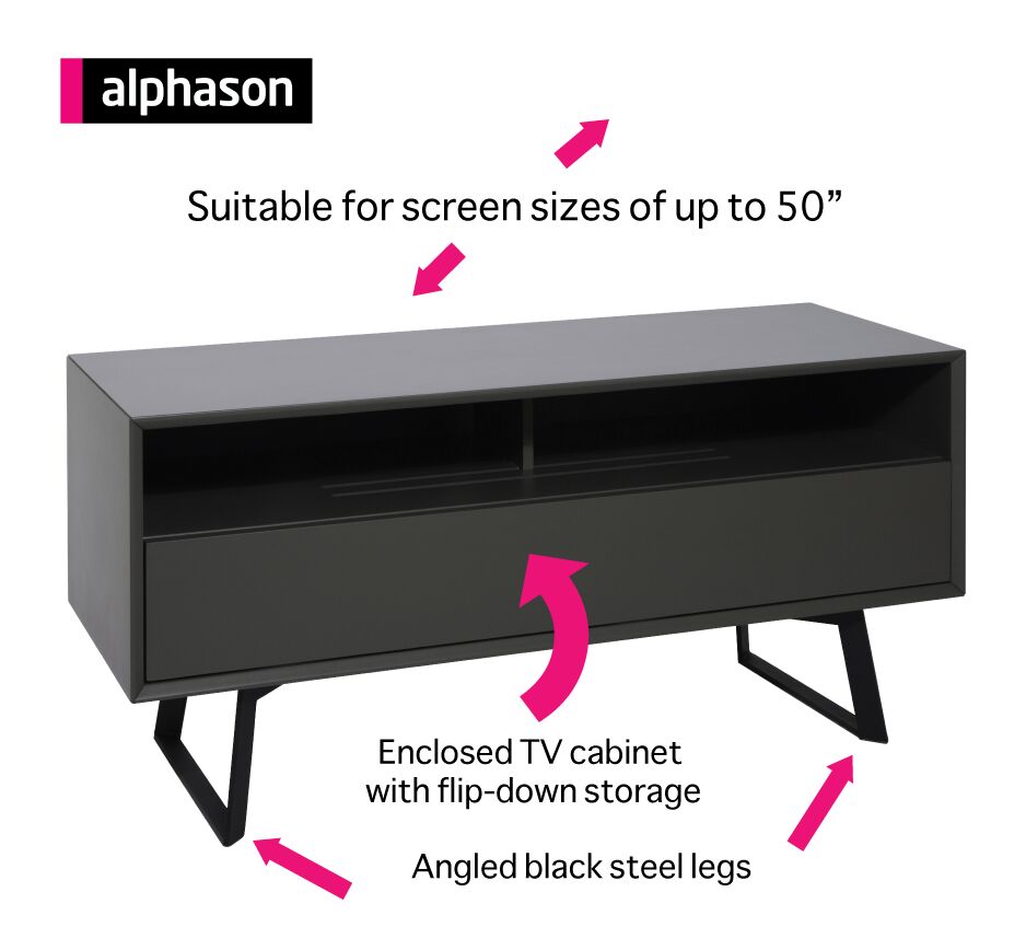 Carbon 1200 <br> TV Stand <br> Grey - Image 2
