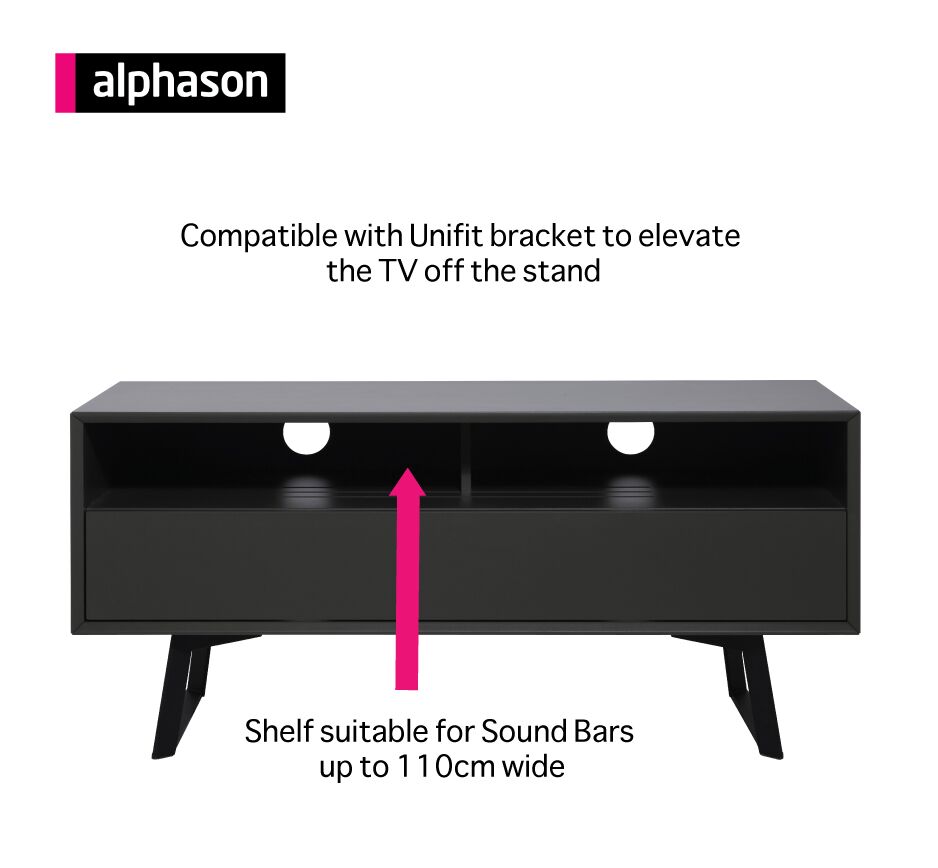 Carbon 1200 <br> TV Stand <br> Grey - Image 4