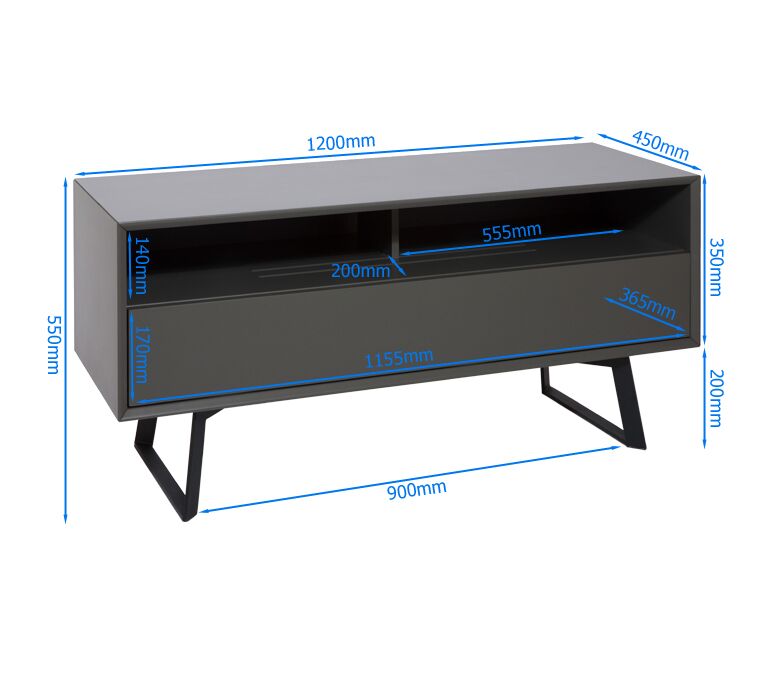 Carbon 1200 <br> TV Stand <br> Grey - Image 9