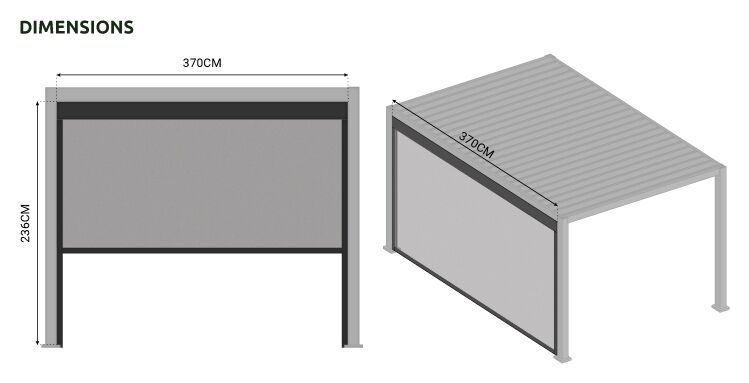 Nova <br> Pull Down Screen for Titan 4m Pergolas White - Image 3