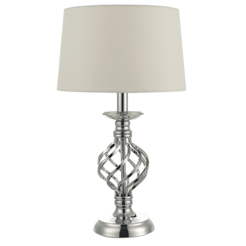 Iffley Chrome Touch Lamp with Ivory Shade
