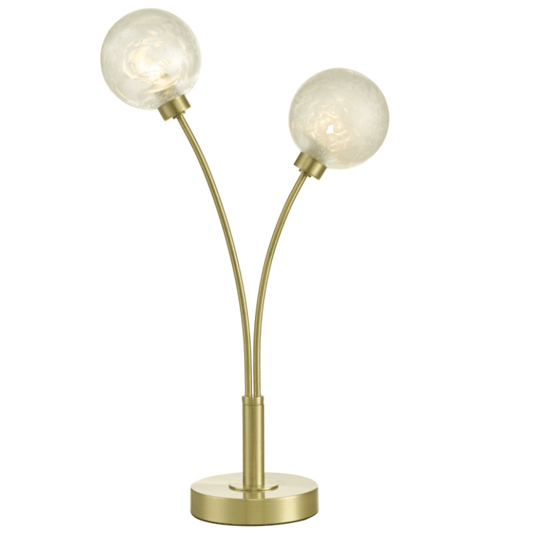 Avari 2 Light Satin Brass Table Lamp