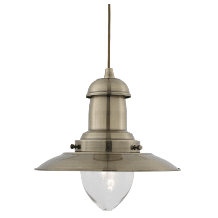 Hooded Dome Antique Brass Ceiling Pendant