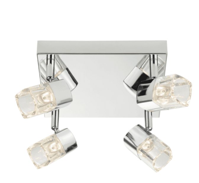 Glass Cube 4 Lamp Spotlight Square