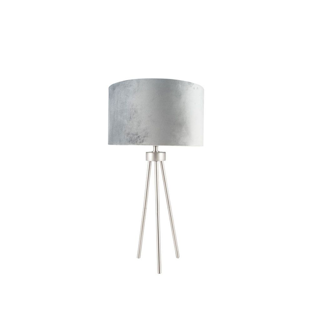 Brushed Silver Tripod Table Lamp