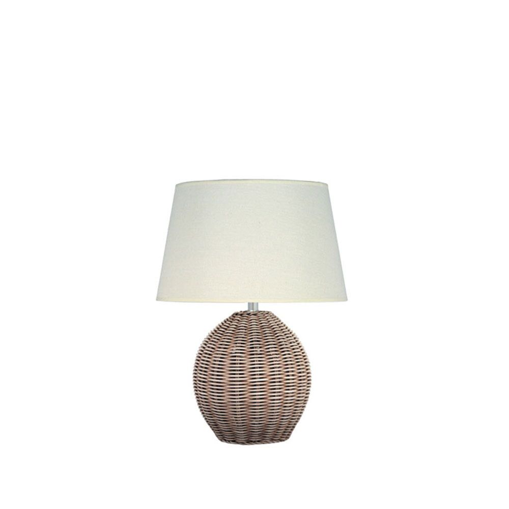 Raffles Small Rattan Washed Wood Table Lamp with Shade