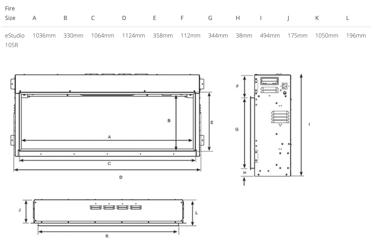 Gazco eStudio 105R Inset Electric Fire - Image 2