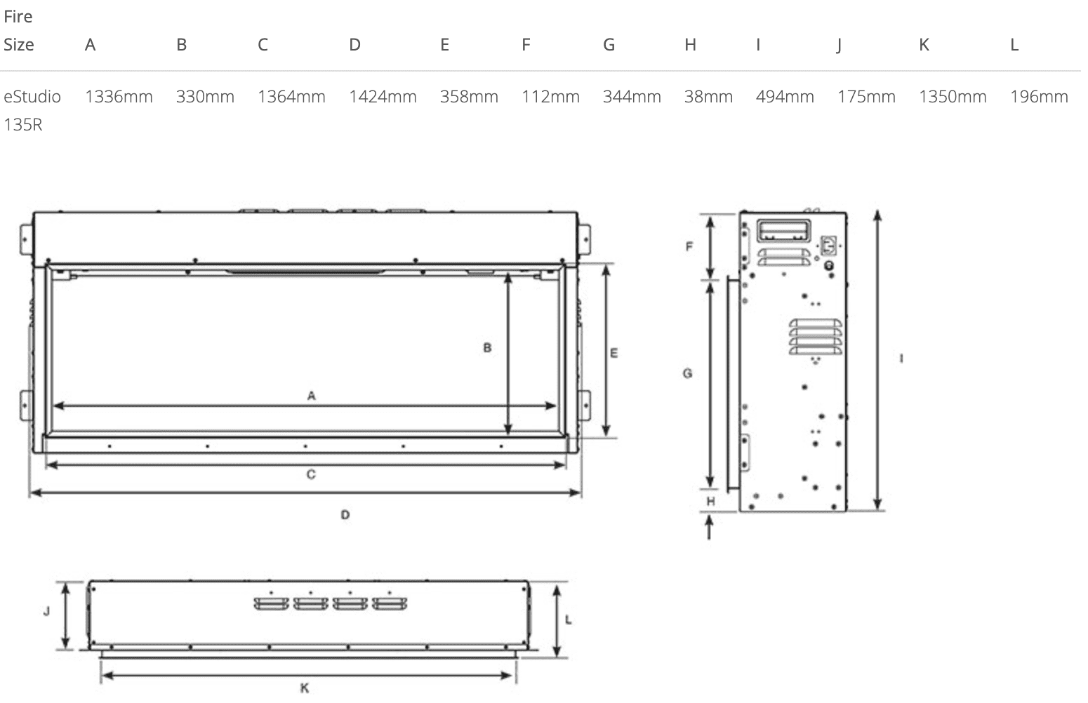 Gazco eStudio 135R Inset Electric Fire - Image 2