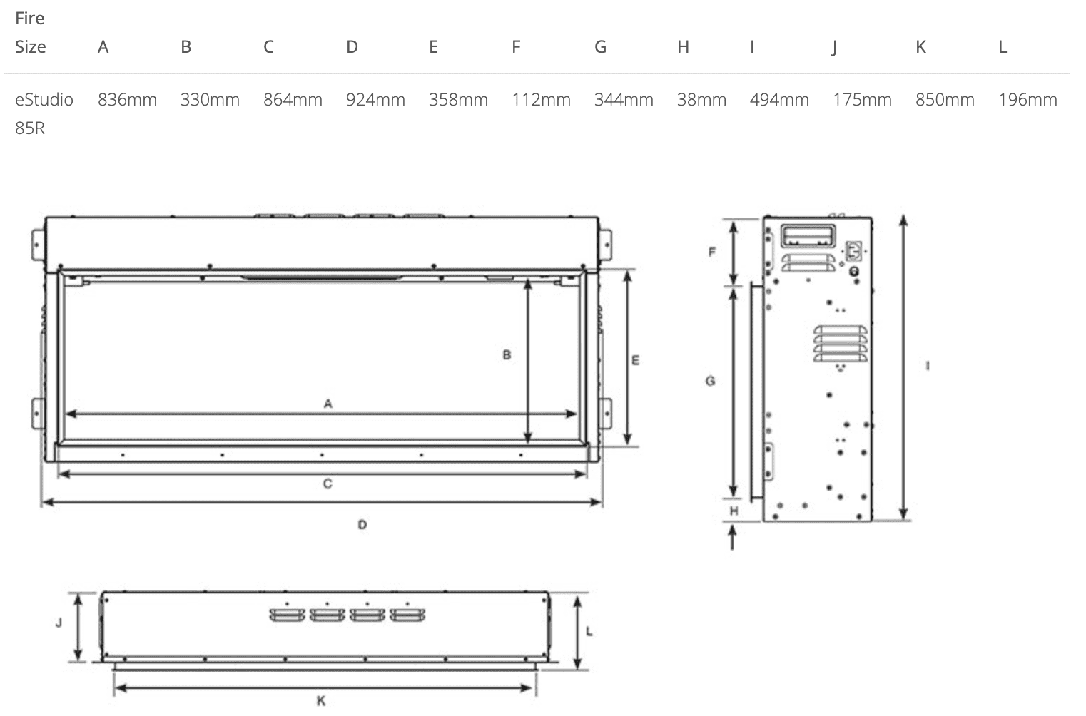 Gazco eStudio 85R Inset Electric Fire - Image 2