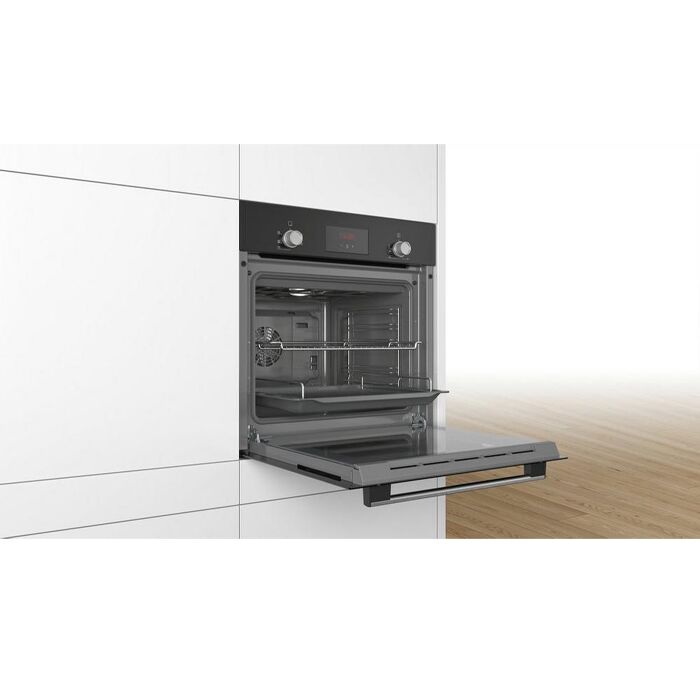 Bosch HHF113BA0B 59.4cm Built-in Electric Single Oven with 3D Hot Air - Black - Image 2