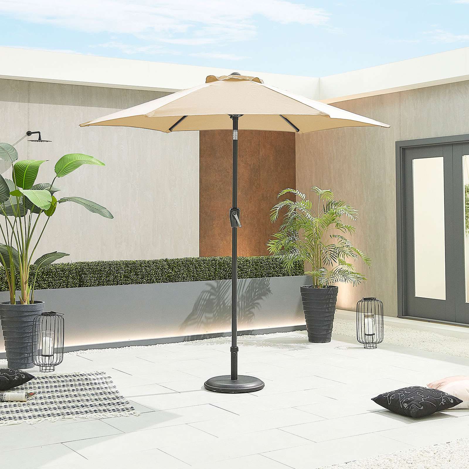 Nova <br> Antigua Aluminium Parasol 2.4m Round Beige