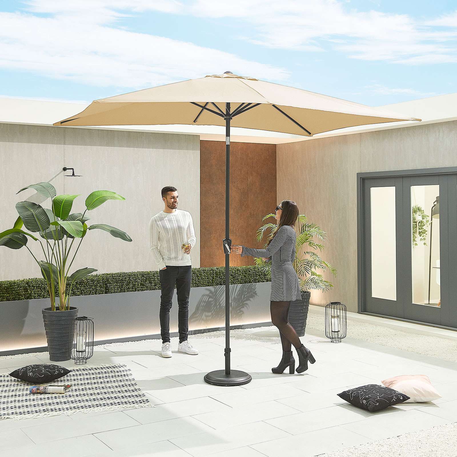 Nova <br> Antigua Aluminium Parasol 3m x 2m Rectangular Beige - Image 3