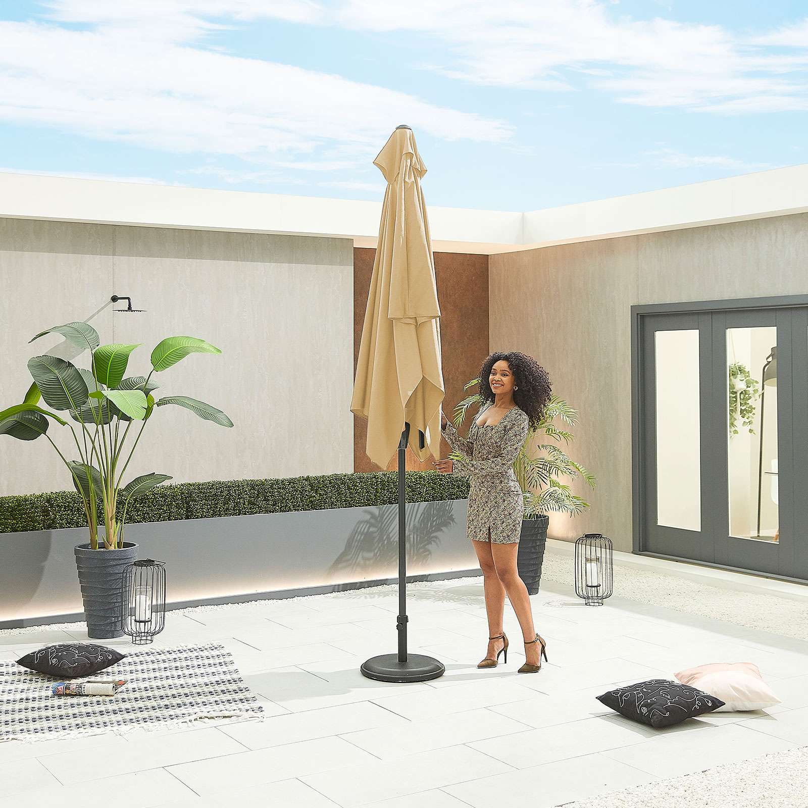 Nova <br> Antigua Aluminium Parasol 3m x 2m Rectangular Beige - Image 4
