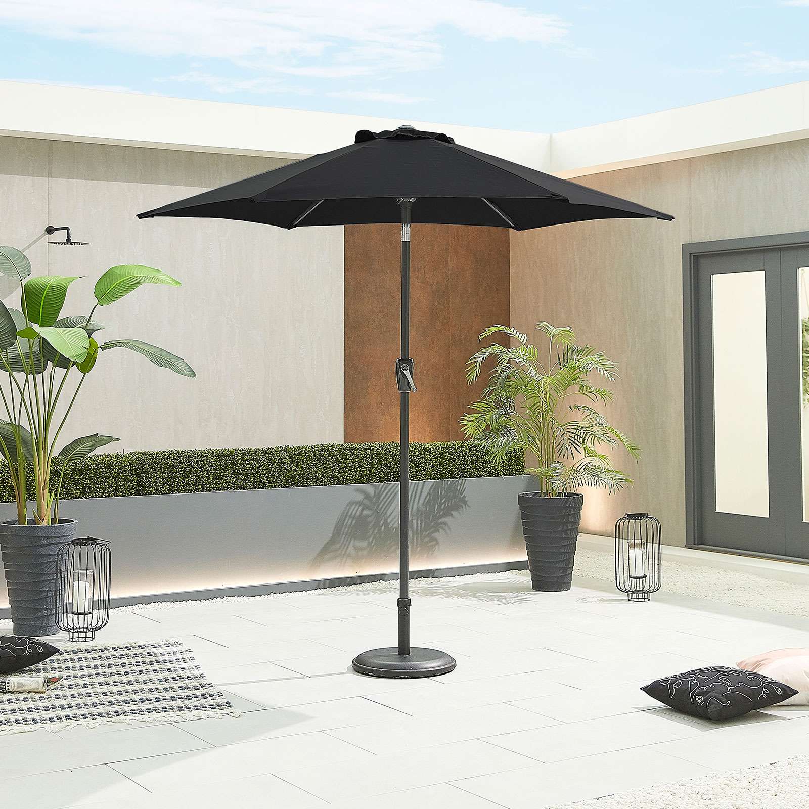 Nova <br> Antigua Aluminium Parasol 2.4m Round Black