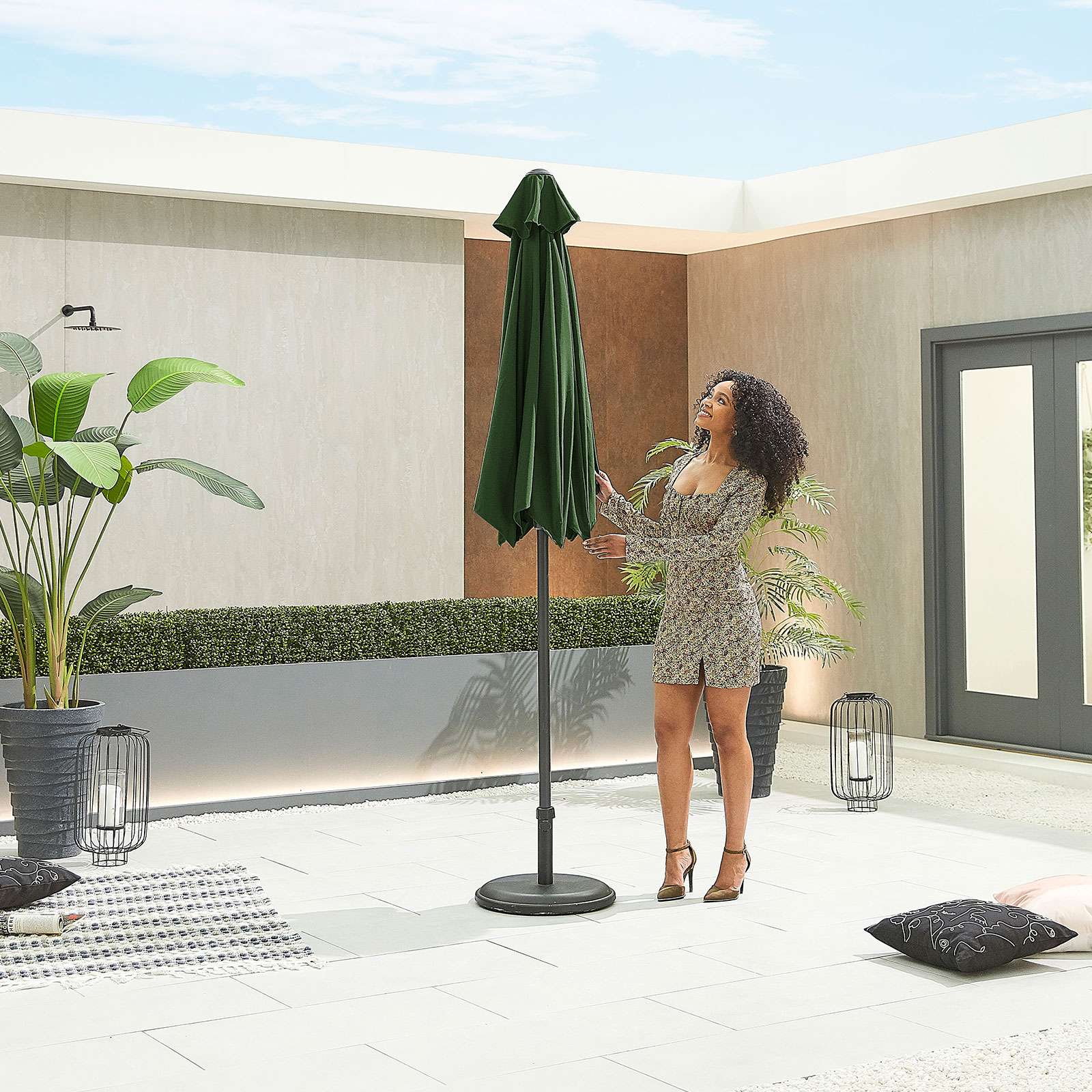 Nova <br> Antigua Aluminium Parasol 2.4m Round Green - Image 4