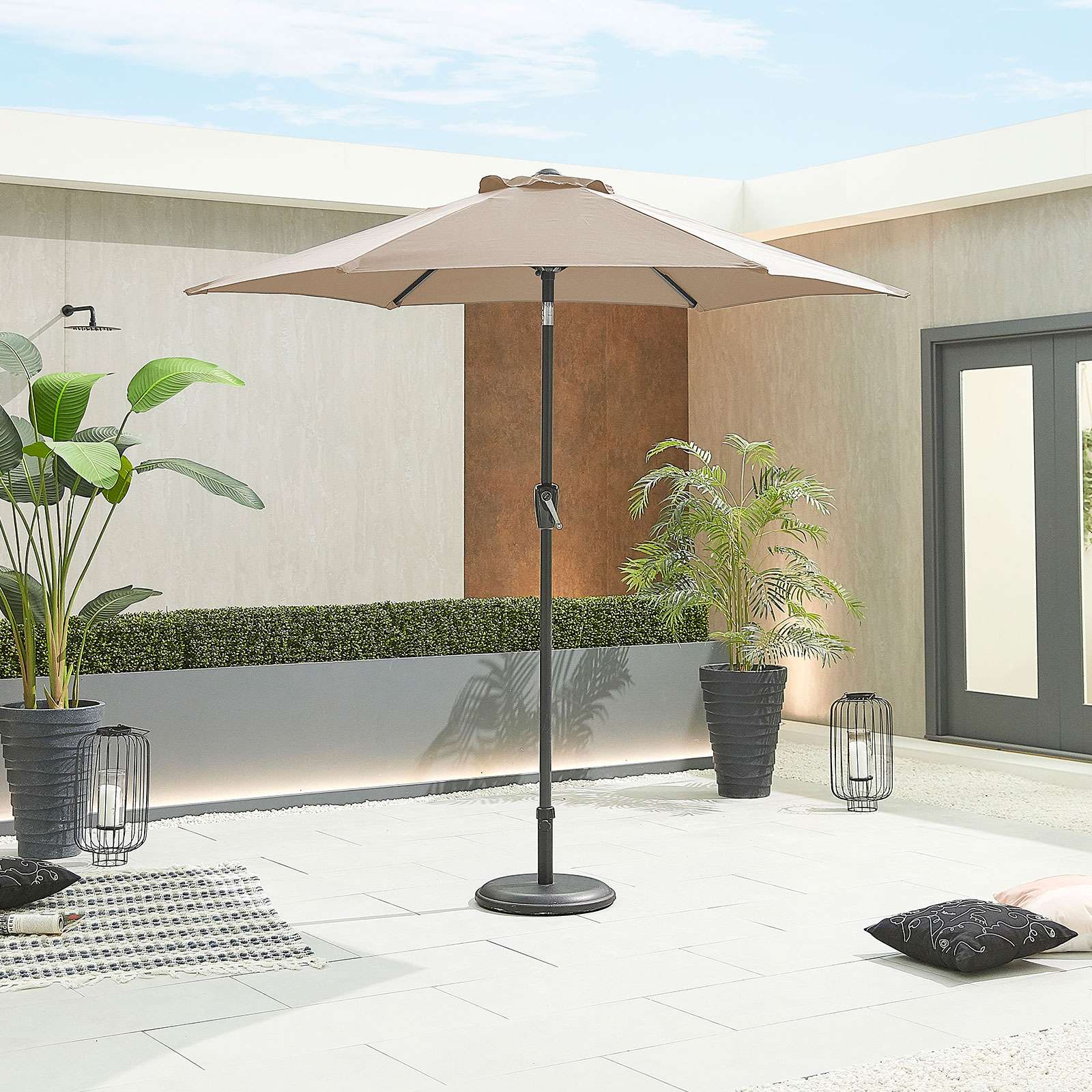 Nova <br> Antigua Aluminium Parasol 2.4m Round Taupe