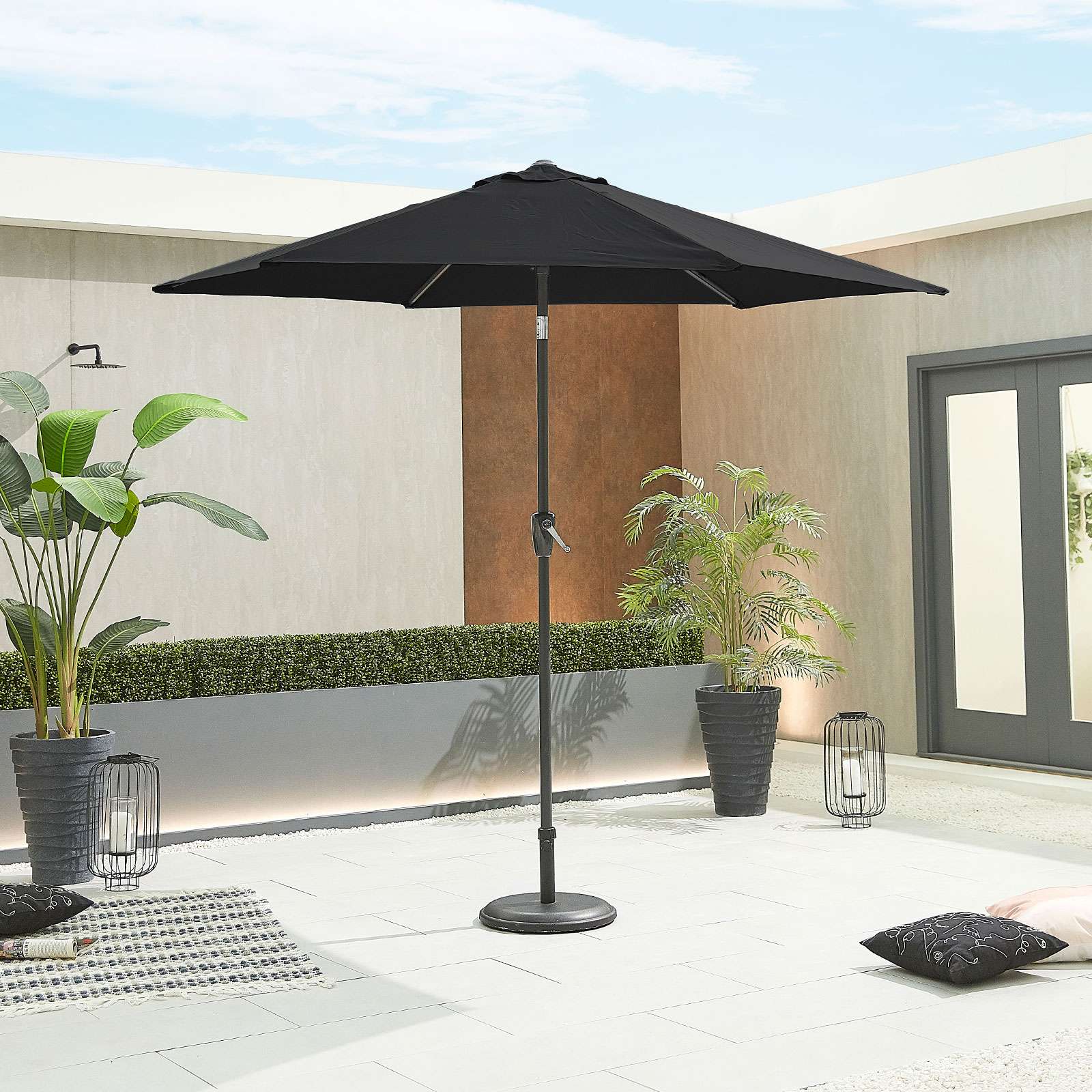 Nova <br> Antigua Aluminium Parasol 2.7m Round Black