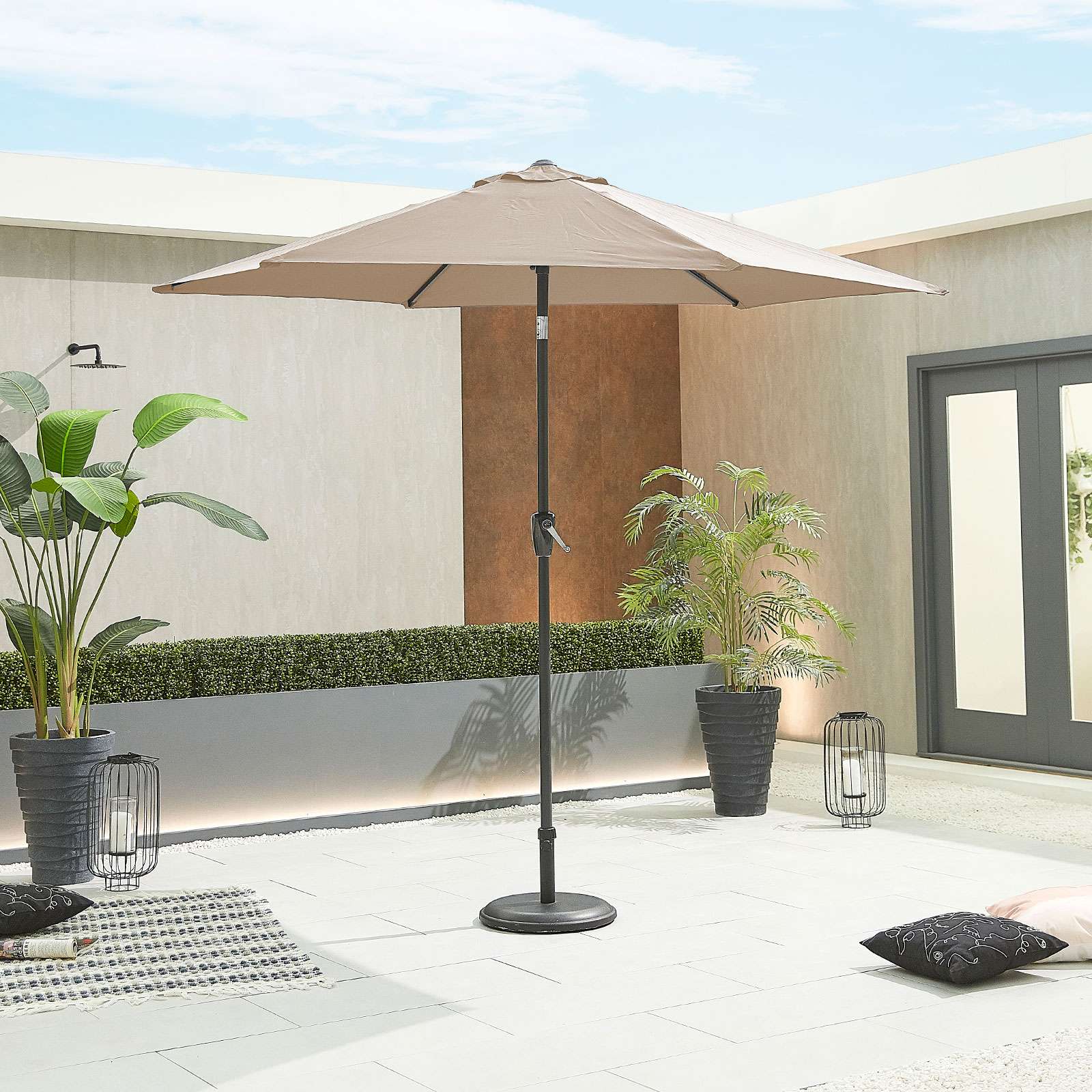 Nova <br> Antigua Aluminium Parasol 2.7m Round Taupe