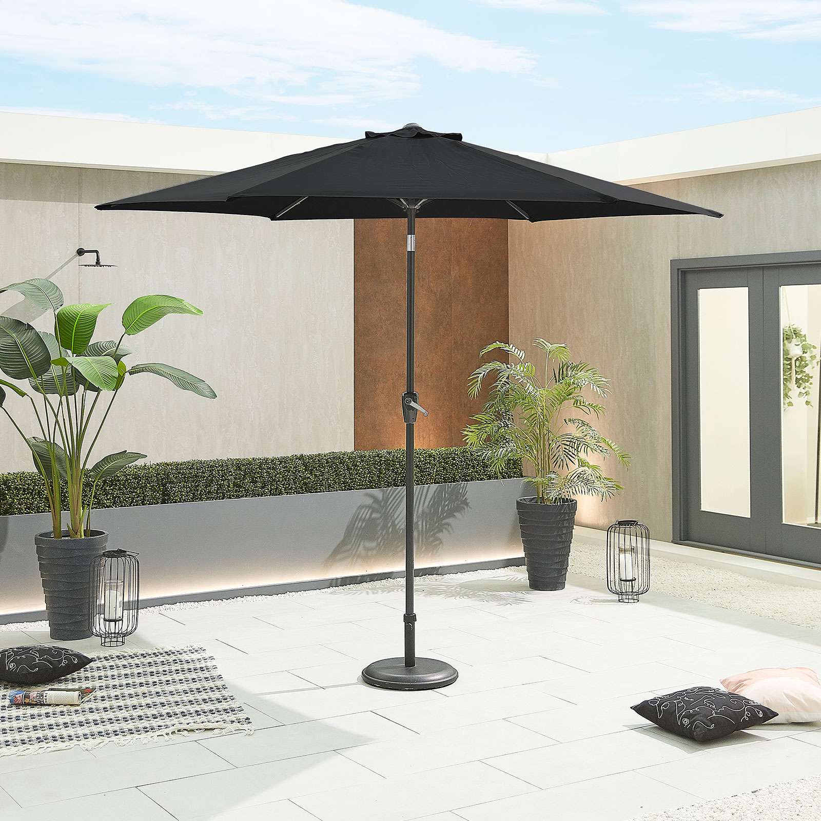 Nova <br> Antigua Aluminium Parasol 3m Round Black