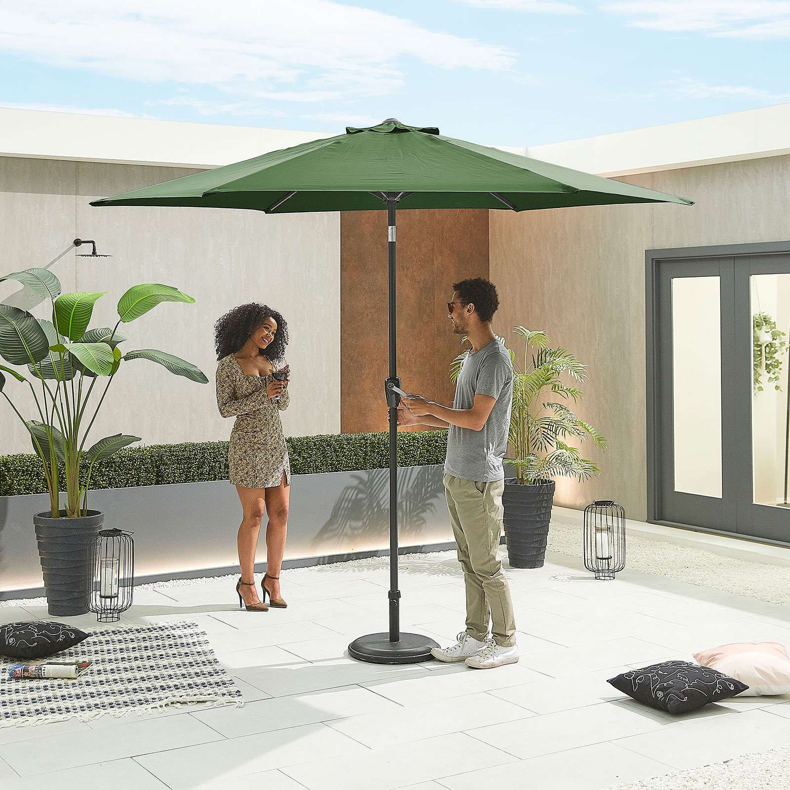 Nova <br> Antigua Aluminium Parasol 3m Round Green - Image 3