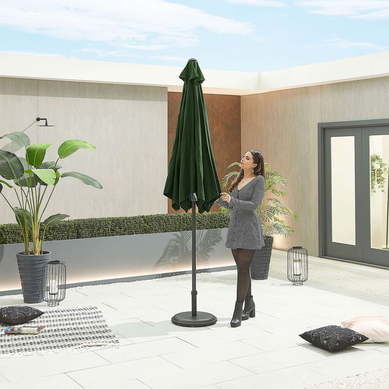 Nova <br> Antigua Aluminium Parasol 3m Round Green - Image 4