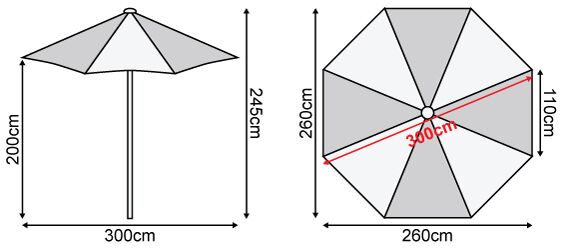 Nova <br> Antigua Aluminium Parasol 3m Round Taupe - Image 2