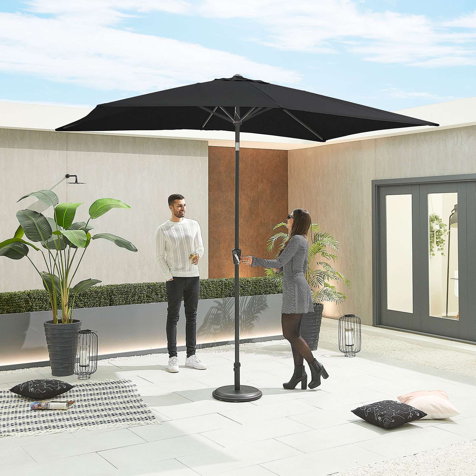 Nova <br> Antigua Aluminium Parasol 3m x 2m Rectangular Black - Image 3