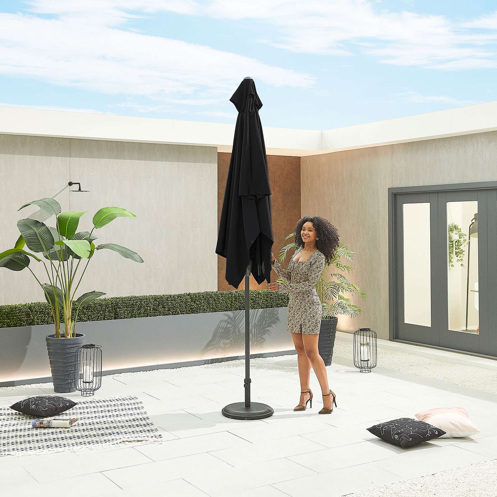 Nova <br> Antigua Aluminium Parasol 3m x 2m Rectangular Black - Image 4