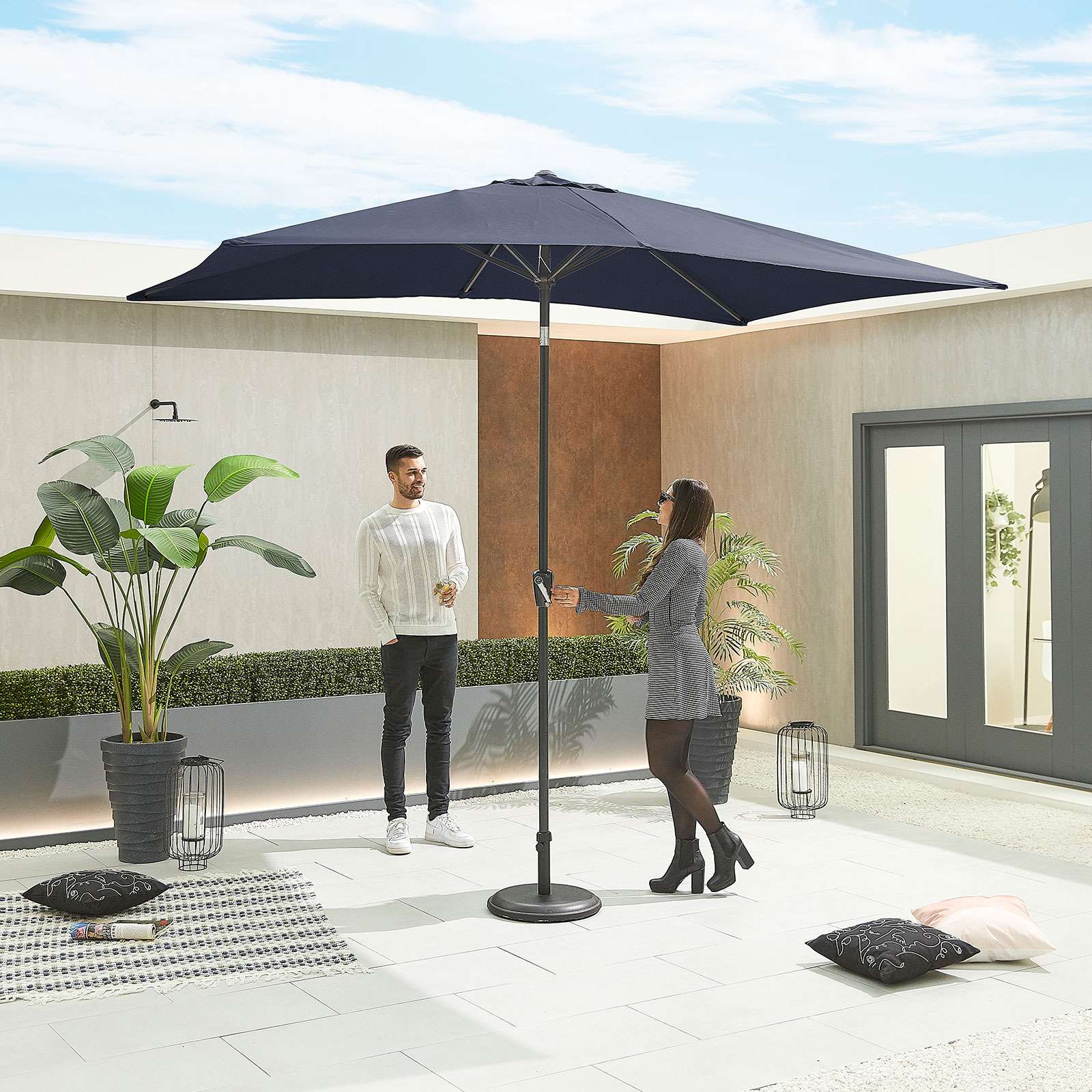 Nova <br> Antigua Aluminium Parasol 3m x 2m Rectangular Navy - Image 3