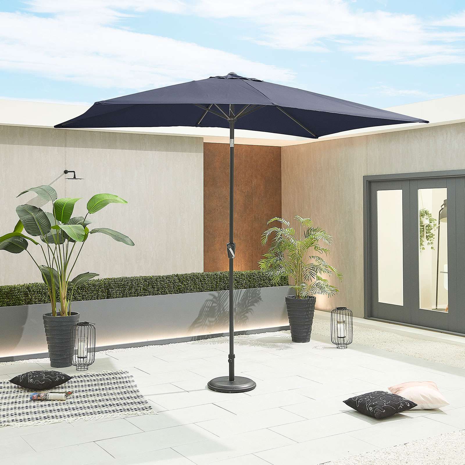 Nova <br> Antigua Aluminium Parasol 3m x 2m Rectangular Navy