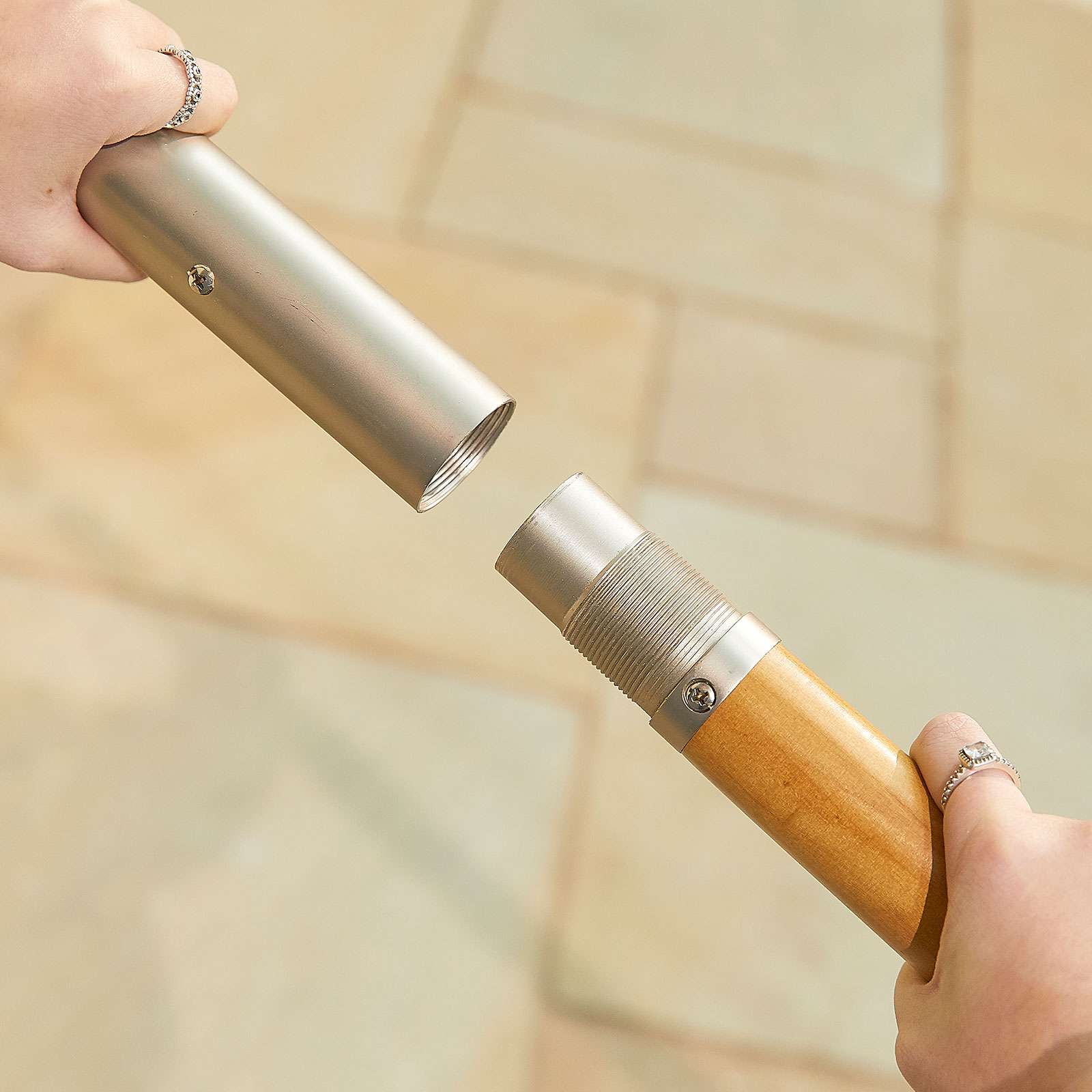 Nova <br> Dominica Wooden Parasol - 3m Round Taupe - Image 9