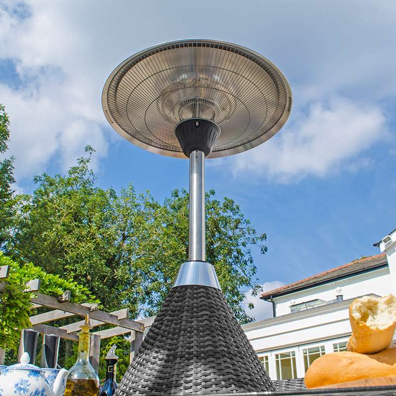 Nova <br> Patio Heater 2100w Rattan Table Top Grey - Image 2