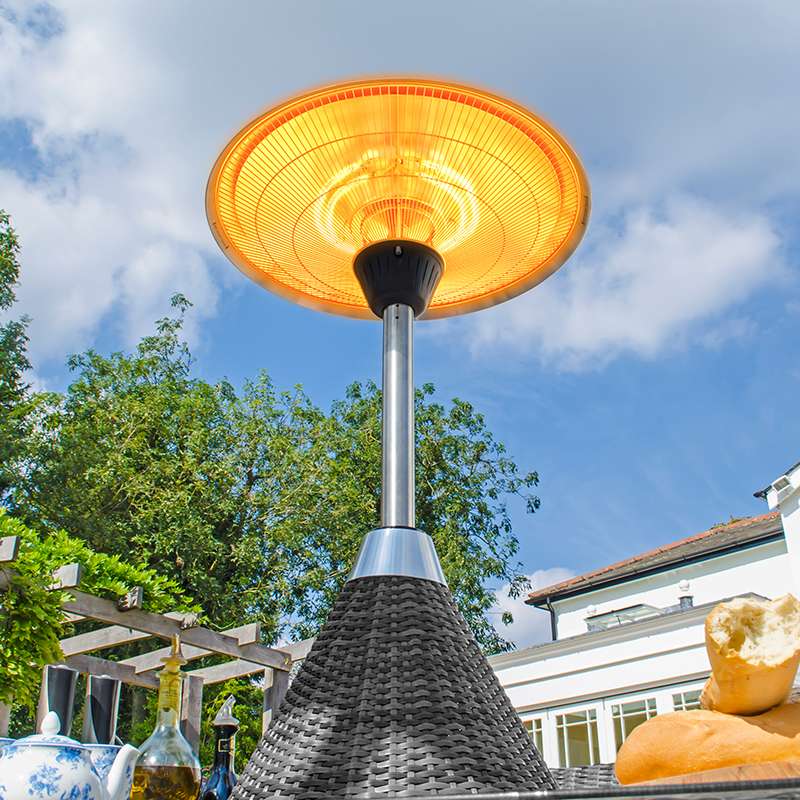 Nova <br> Patio Heater 2100w Rattan Table Top Grey - Image 3