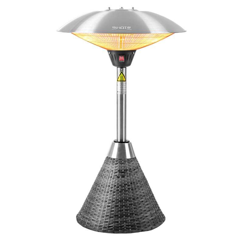 Nova <br> Patio Heater 2100w Rattan Table Top Grey - Image 5