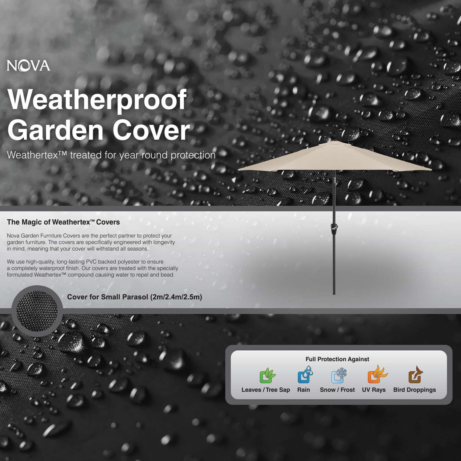Nova <br> Parasol Cover 2m/2.4/2.5m - Image 2