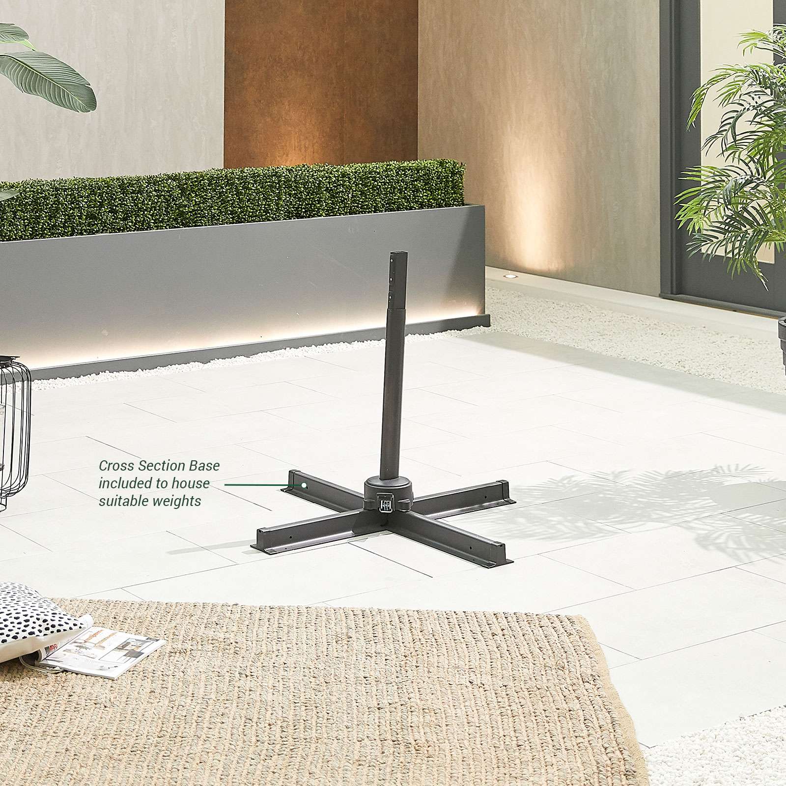 Nova <br> Genesis Cantilever Parasol - 3m x 2.5m Rectangular Grey - Image 2