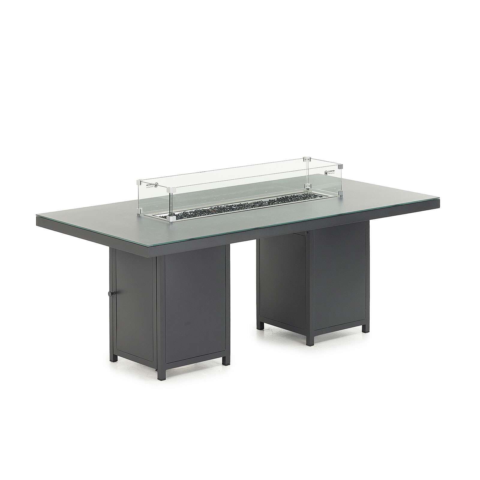 Nova <br> 8 Seat Rectangular Dining Table with Firepit Grey - Image 2