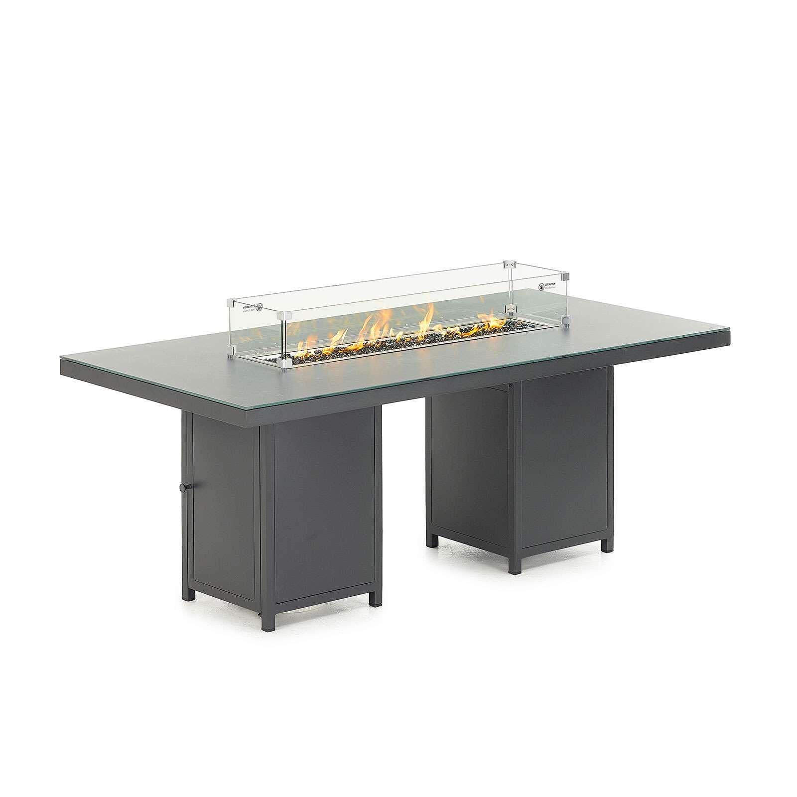 Nova <br> 8 Seat Rectangular Dining Table with Firepit Grey