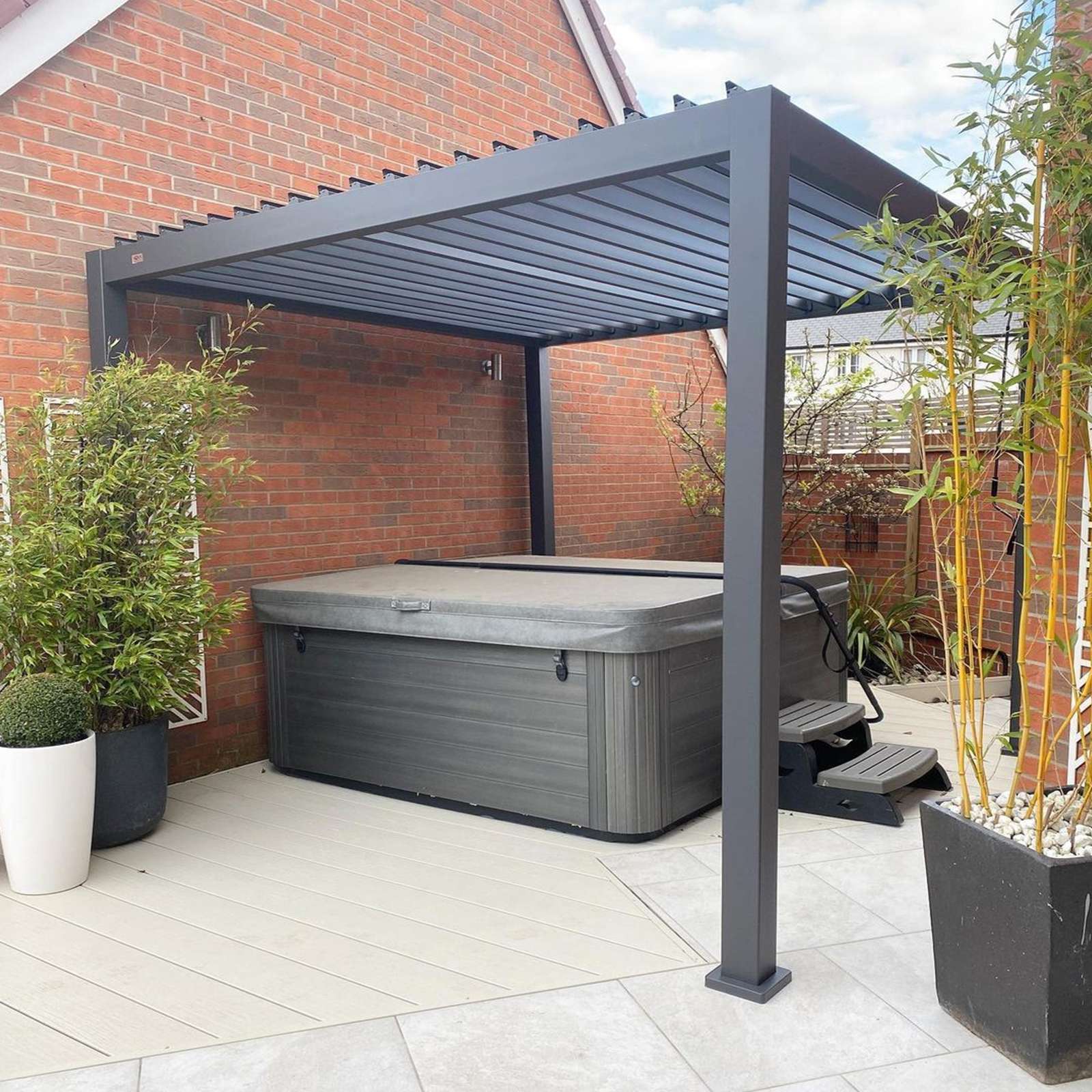 Nova <br> Titan 3m x 3m Pergola Grey - Image 2