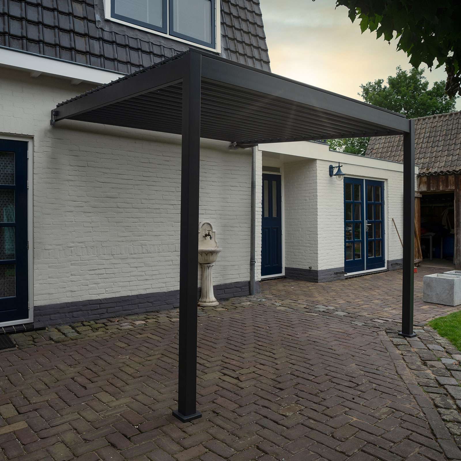 Nova <br> Titan Aluminium Wall Mounted Pergola - 3.6m x 3m Rectangular - Grey - Image 6