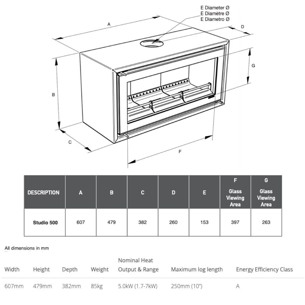 Stovax Studio 500 Freestanding Fire - Image 3