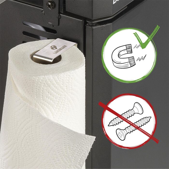 Landmann Stainless Steel Magnetic Kitchen Roll Holder - Image 4