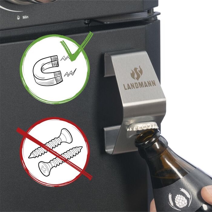 Landmann Stainless Steel Magnetic Bottle Opener - Image 4